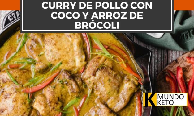 Curry de pollo con coco y arroz de brócoli